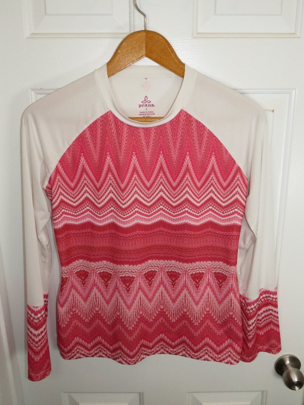 PrAna Rory Rashguard - Long-Sleeve - Women's LG Red/White
